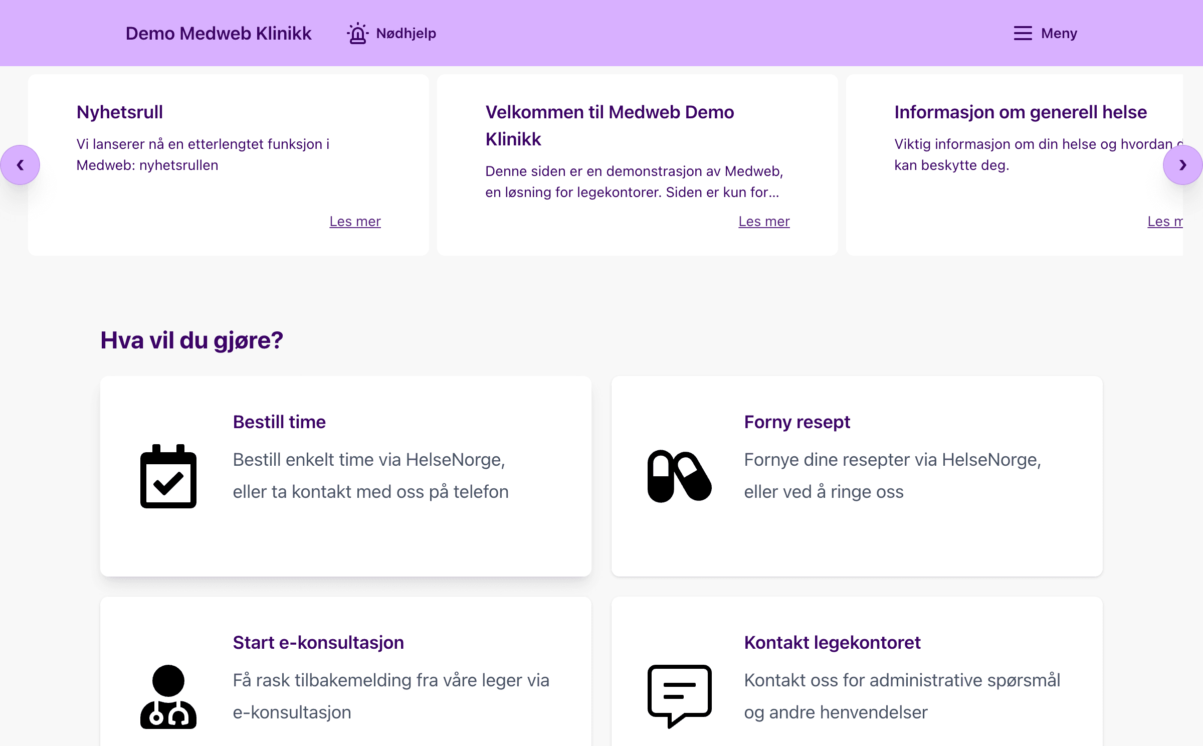 Screenshot of demo.medweb.no