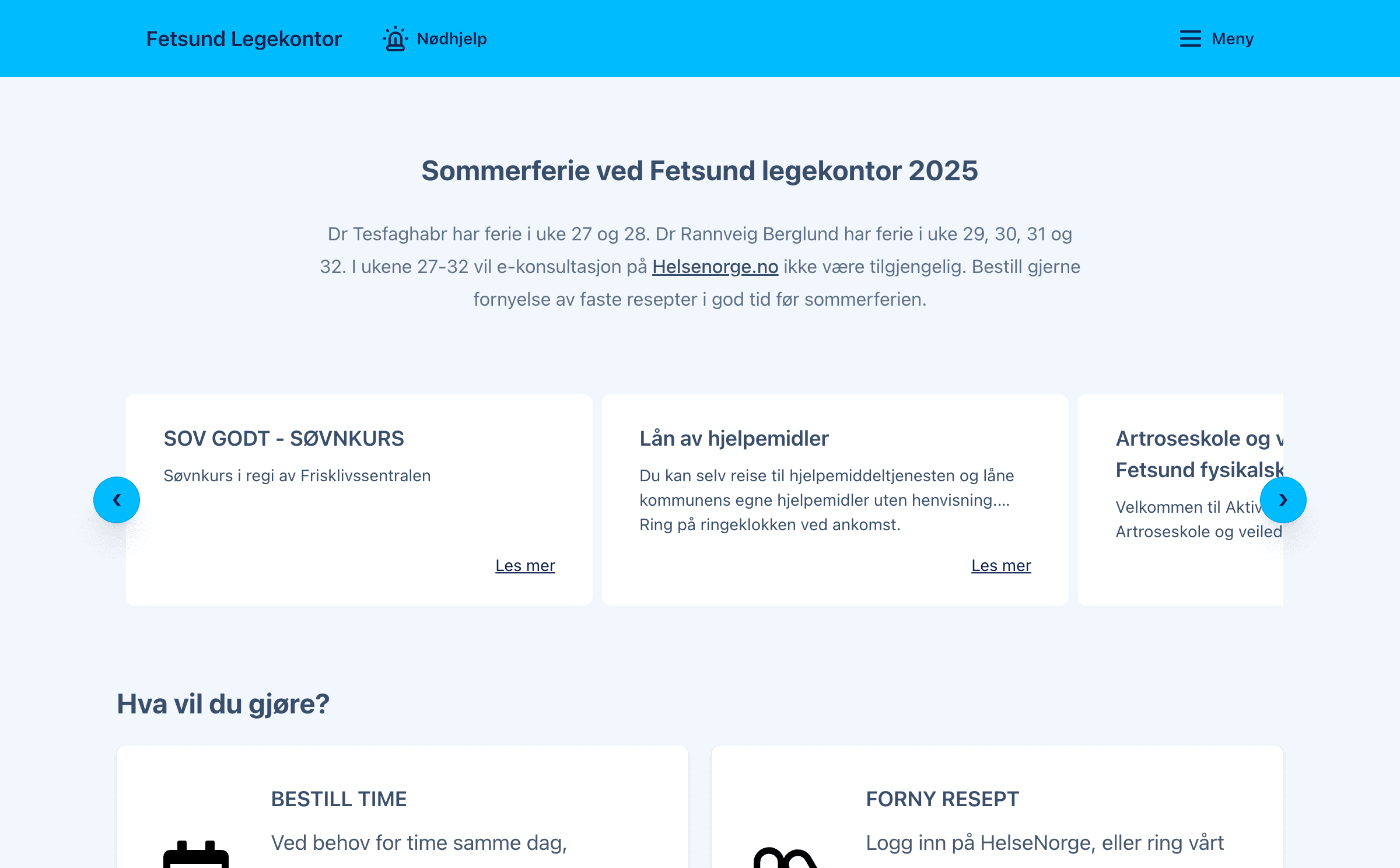 Screenshot of fetsundlegekontor.no